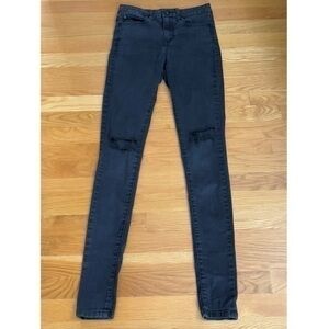 Jennifer Lopez Ripped High Rise Skinny Jeans Stretch Size 2 Long / Tall Jlo